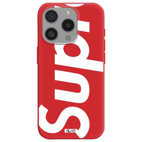 Big Supreme Apple Iphone 15 Pro Silicone Imperial Red Case