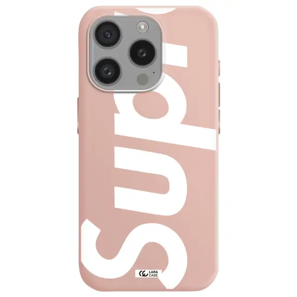 Big Supreme Apple Iphone 15 Pro Silicone Pastel Pink Case