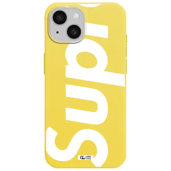 Big Supreme Apple iPhone 15 Silicone canary yellow Case