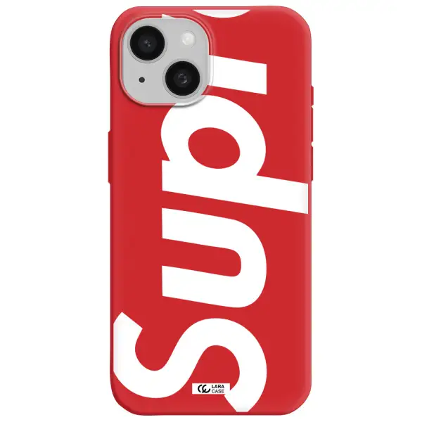 Big Supreme Apple Iphone 15 Silicone Imperial Red Case