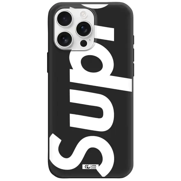 Big Supreme Apple Iphone 16 Pro Max Silicone Black Case