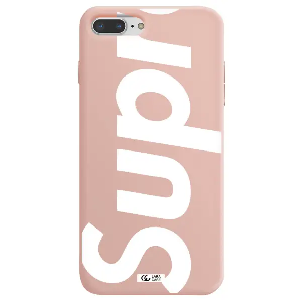 Big Supreme Apple iPhone 8 plus Silicone pastel pink Case