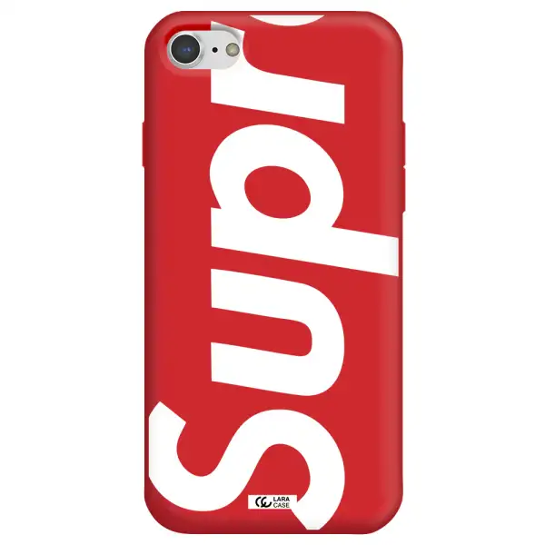 Big Supreme Apple iPhone 8 Silicone Imperial Red Case