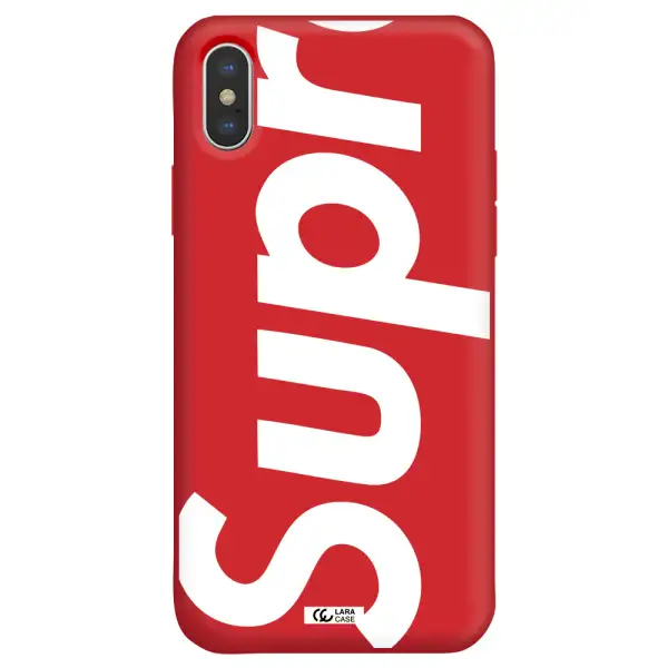 Big Supreme Apple iPhone X Silicone Imperial Red Case