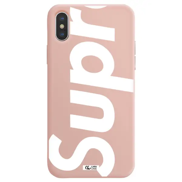 Big Supreme Apple iPhone X Silicone pastel pink Case