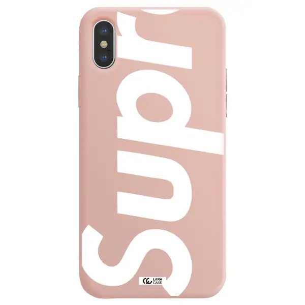 Big Supreme Apple iPhone XS Silicone pastel pink Case