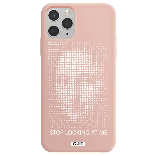 Stop Looking At Me Apple iPhone 11 pro max Silicone pastel pink Case