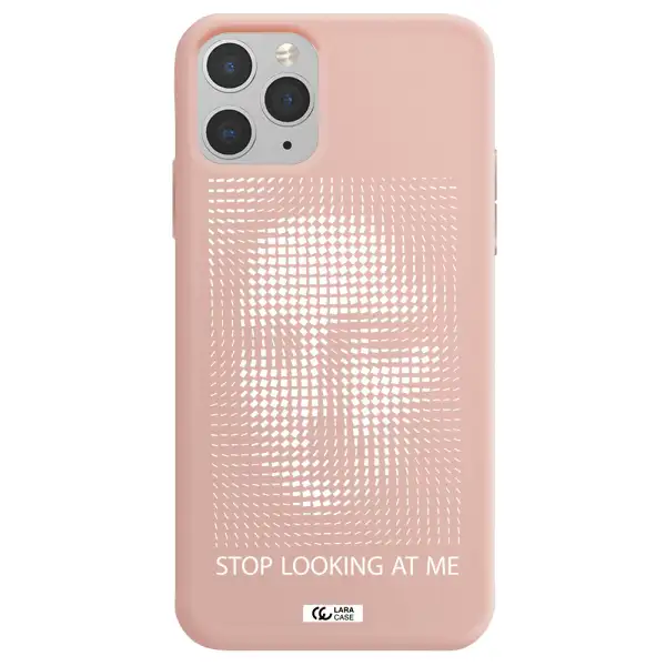 Stop Looking At Me Apple iPhone 11 pro Silicone pastel pink Case