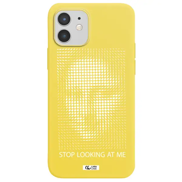 Stop Looking At Me Apple iPhone 12 mini Silicone canary yellow Case