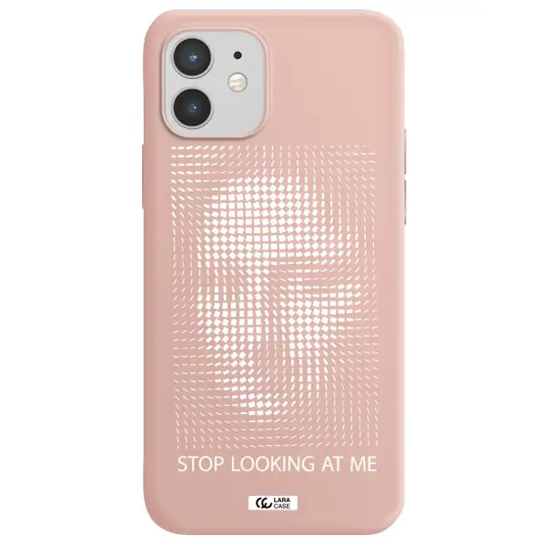 Stop Looking At Me Apple iPhone 12 mini Silicone pastel pink Case