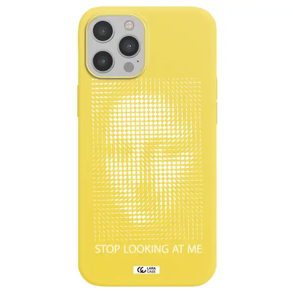 Stop Looking At Me Apple iPhone 12 pro Silicone canary yellow Case