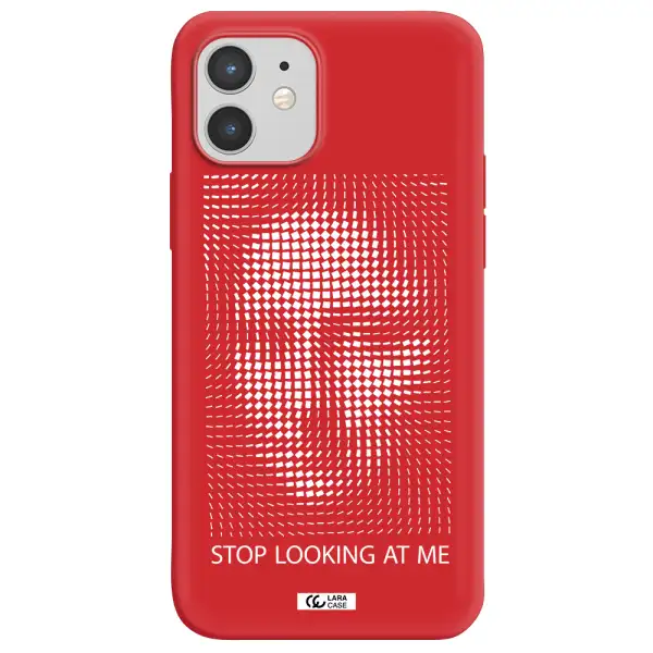 Stop Looking At Me Apple iPhone 12 Silicone Imperial Red Case