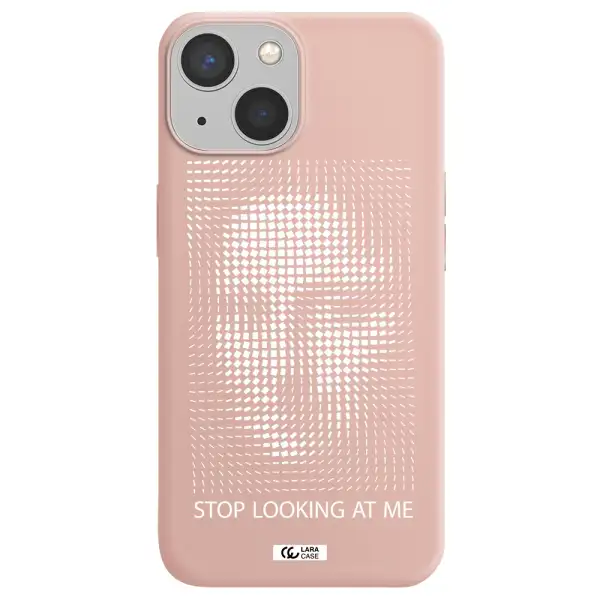 Stop Looking At Me Apple iPhone 13 mini Silicone pastel pink Case