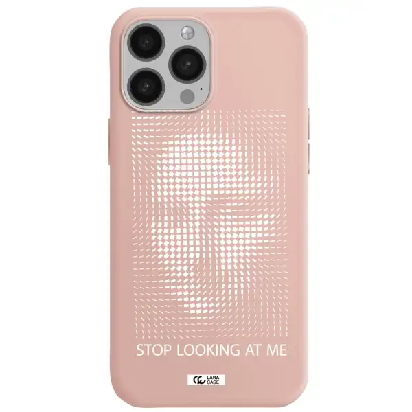 Stop Looking At Me Apple iPhone 13 Pro Silicone pastel pink Case
