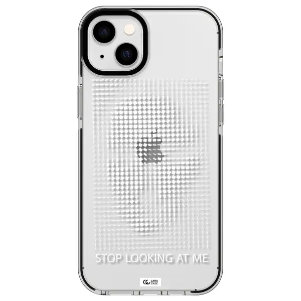 Stop Looking At Me Apple iPhone 14 plus impact black border Case