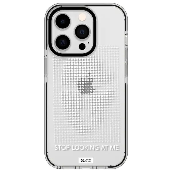 Stop Looking At Me Apple iPhone 14 pro impact black border Case