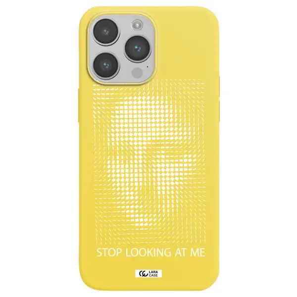 Stop Looking At Me Apple iPhone 14 pro Silicone canary yellow Case