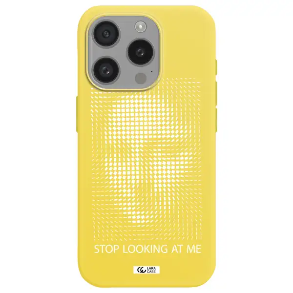 Stop Looking At Me Apple Iphone 15 Pro Silicone Canary Yellow Case