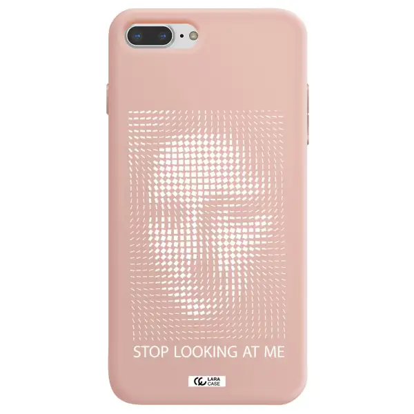 Stop Looking At Me Apple iPhone 7 plus Silicone pastel pink Case