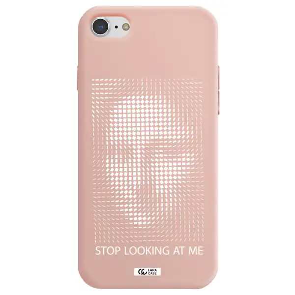 Stop Looking At Me Apple iPhone 8 Silicone pastel pink Case