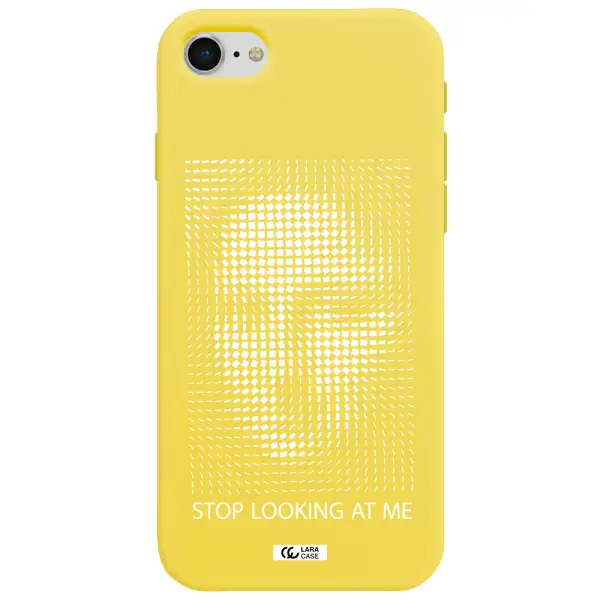 Stop Looking At Me Apple iPhone se 2020 Silicone canary yellow Case