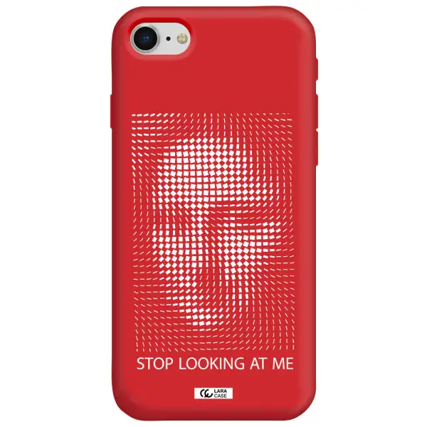 Stop Looking At Me Apple iPhone se 2020 Silicone Imperial Red Case