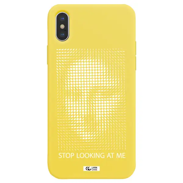 Stop Looking At Me Apple iPhone XS Silicone canary yellow Case