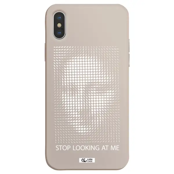 Stop Looking At Me Apple iPhone XS Silicone Stone Case