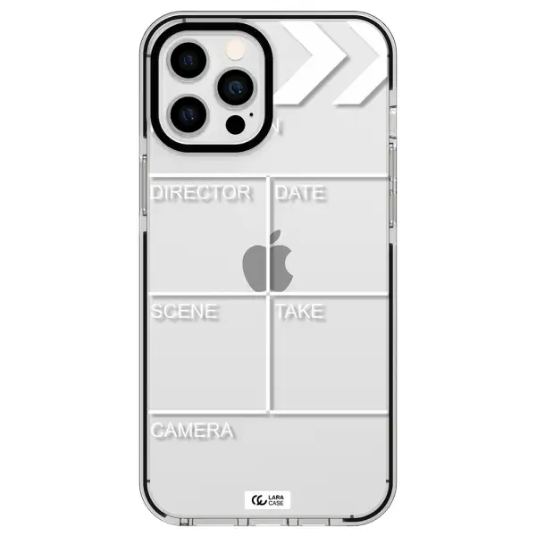 Clapperboard Apple iPhone 12 pro max impact black border Case
