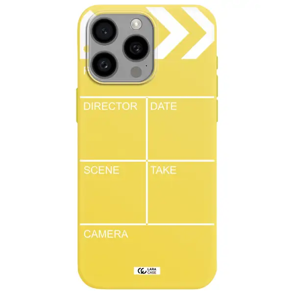 Clapperboard Apple Iphone 15 Pro max Silicone canary yellow Case