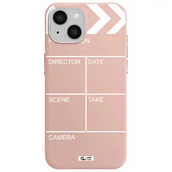 Clapperboard Apple Iphone 15 Silicone Pastel Pink Case