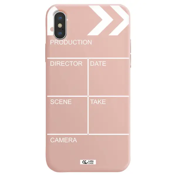 Clapperboard Apple iPhone X Silicone pastel pink Case