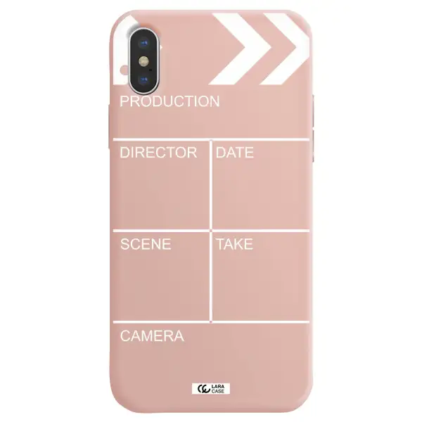 Clapperboard Apple iPhone XS Silicone pastel pink Case