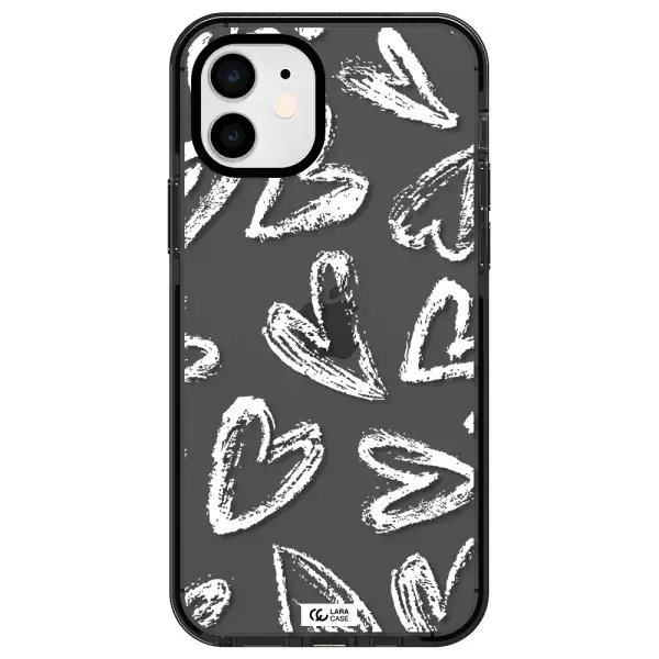 Chalk Hearts Apple iPhone 11 impact Smoke Black Case