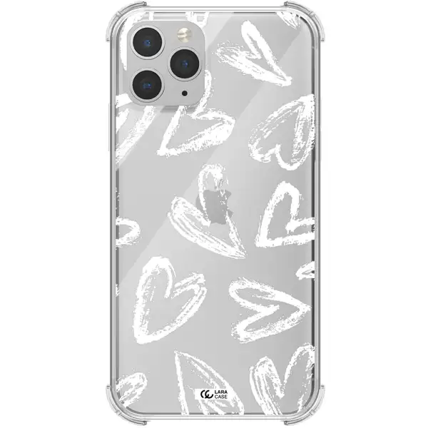 Chalk Hearts Apple iPhone 11 pro Clear PC Case