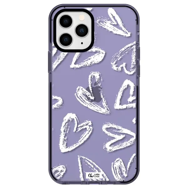 Chalk Hearts Apple iPhone 11 pro max impact Lilac Case
