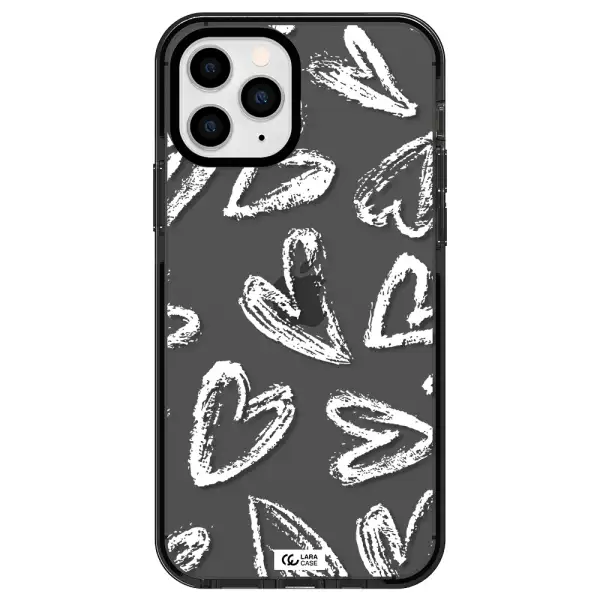 Chalk Hearts Apple iPhone 11 pro max impact Smoke Black Case