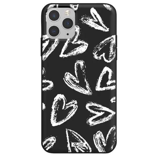 Chalk Hearts Apple iPhone 11 pro Silicone black Case