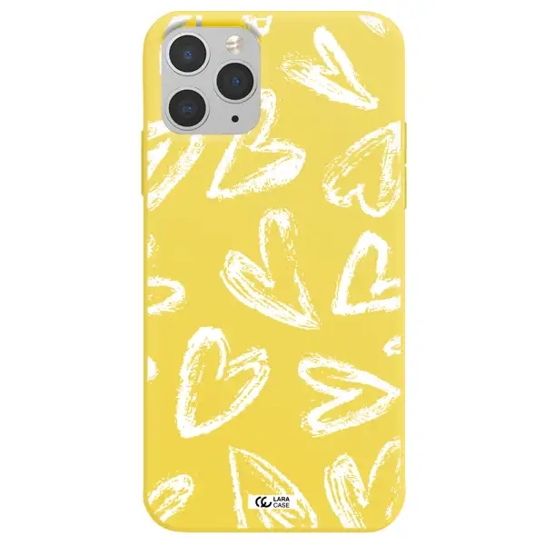 Chalk Hearts Apple iPhone 11 pro Silicone canary yellow Case