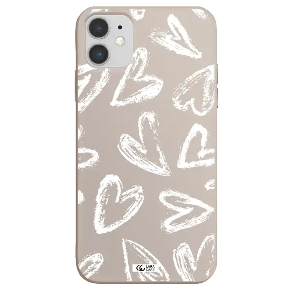 Chalk Hearts Apple iPhone 11 Silicone Stone Case
