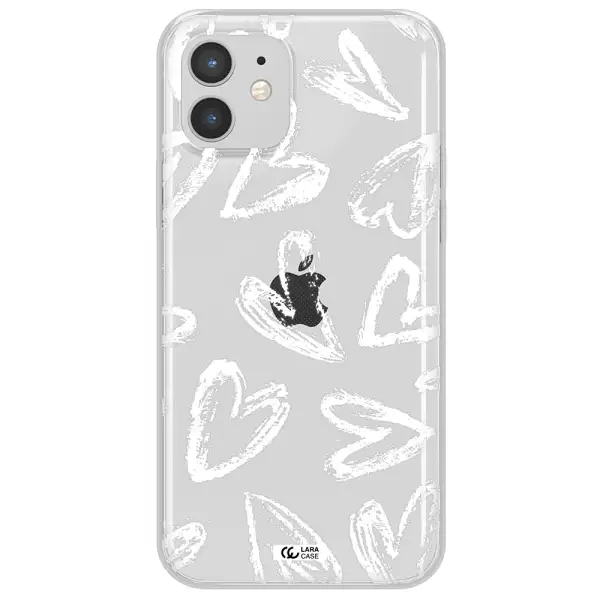 Chalk Hearts Apple iPhone 12 Clear TPU Case