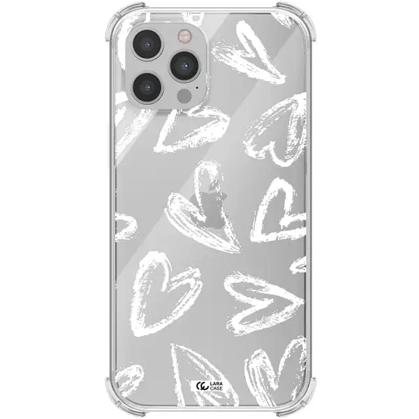 Chalk Hearts Apple iPhone 12 pro Clear PC Case