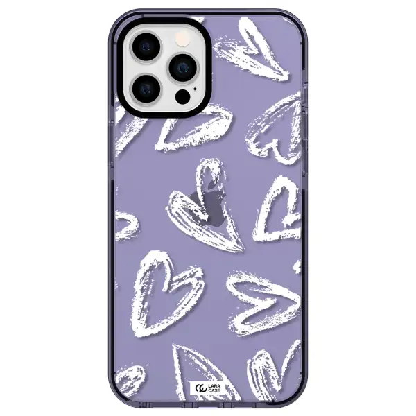 Chalk Hearts Apple iPhone 12 pro max impact Lilac Case