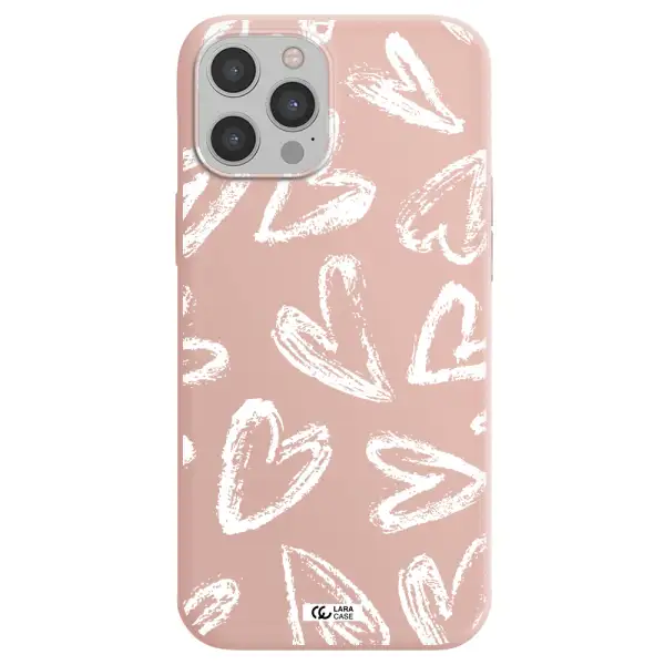 Chalk Hearts Apple iPhone 12 pro max Silicone pastel pink Case