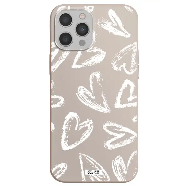 Chalk Hearts Apple iPhone 12 pro max Silicone Stone Case