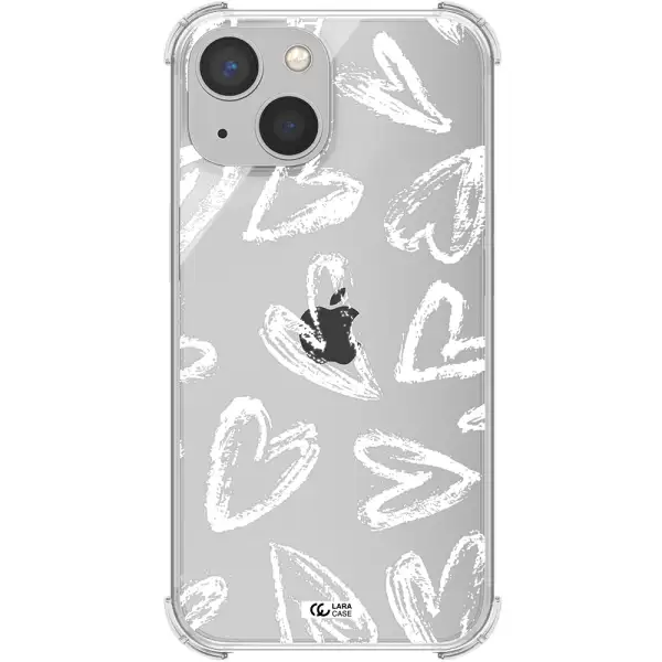 Chalk Hearts Apple iPhone 13 Clear PC Case