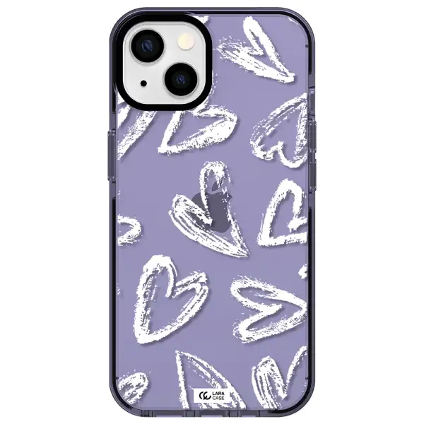 Chalk Hearts Apple iPhone 13 impact Lilac Case