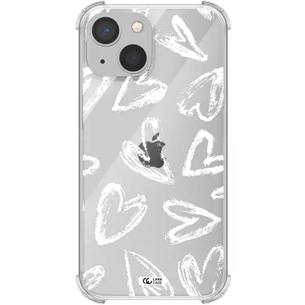 Chalk Hearts Apple iPhone 13 mini Clear PC Case