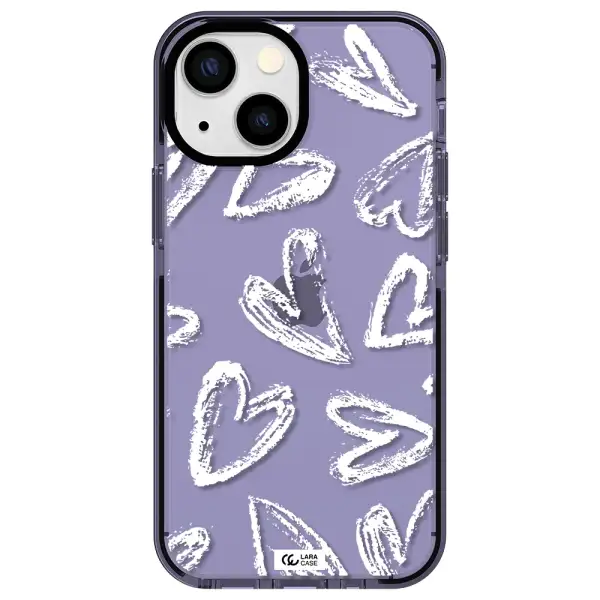 Chalk Hearts Apple iPhone 13 mini impact Lilac Case
