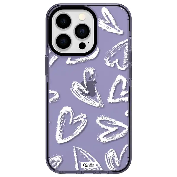 Chalk Hearts Apple iPhone 13 Pro impact Lilac Case